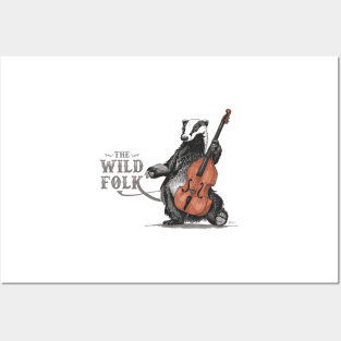 The Wild Folk - Badger on Bass Posters and Art